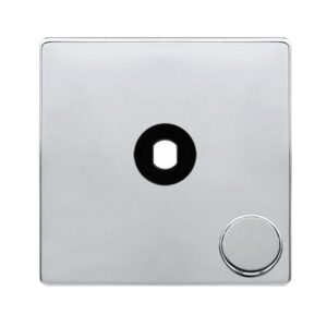 Click Scolmore - Click Definity Complete 1 Gang Unfurnished Dimmer Plate & Knobs Polished Chrome (SFCH141PL)