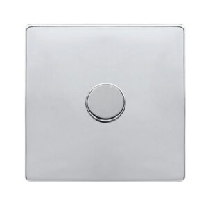 Click Scolmore - Click Definity Complete 1 Gang 2 Way 100W Dimmer Switch Polished Chrome (SFCH161)