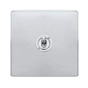 Click Scolmore - Click Definity Complete 10Ax 1 Gang 2 Way Toggle Switch Polished Chrome (SFCH421)