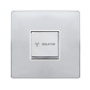 Click Scolmore - Click Definity Complete 10A Ingot 3 Pole Fan Isolation Plate Switch (SFCH520PW)