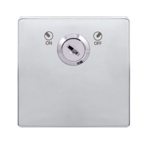 Click Scolmore - Click Definity Complete 20A Double Pole Key Lockable Switch Polished Chrome Cover Plate (SFCH660)