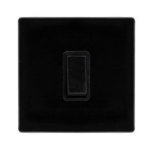 Click Scolmore - Click Definity Complete 10Ax Ingot 1 Gang 2 Way Switch Metal Black Cover Plate Black Insert (SFMB011BK)