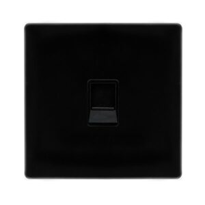 Click Scolmore - Click Definity Complete Single Rj11 (Irish/Us) Outlet Metal Black Cover Plate Black Insert (SFMB115BK)