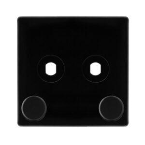 Click Scolmore - Click Definity Complete 2 Gang Unfurnished Dimmer Plate & Knobs Metal Black (SFMB142PL)