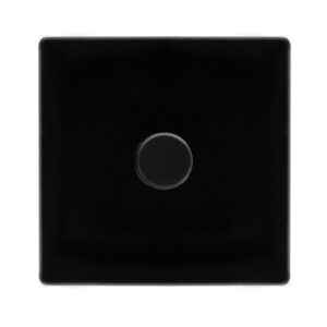 Click Scolmore - Click Definity Complete 1 Gang 2 Way 100W Dimmer Switch Metal Black (SFMB161)