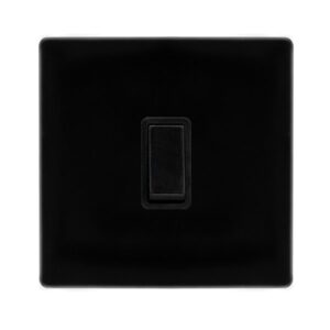 Click Scolmore - Click Definity Complete 20A Double Pole Switch Metal Black Cover Plate Black Insert (SFMB622BK)