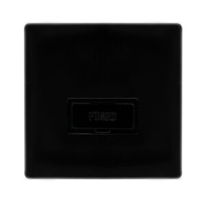 Click Scolmore - Click Definity Complete 13A Fused Connection Unit Metal Black Cover Plate Black Insert (SFMB650BK)