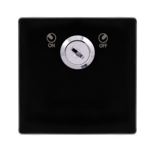 Click Scolmore - Click Definity Complete 20A Double Pole Key Lockable Switch Metal Black Cover Plate (SFMB660)