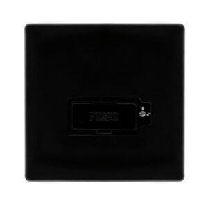 Click Scolmore - Click Definity Complete 13A Lockable Fused Connection Unit Metal Black Cover Plate Black Insert (SFMB850BK)