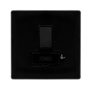 Click Scolmore - Click Definity Complete 13A Lockable Switched Fused Connection Unit Metal Black Cover Plate Black Insert (SFMB851BK)