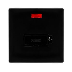 Click Scolmore - Click Definity Complete 13A Lockable Fused Connection Unit With Neon Metal Black Cover Plate Black Insert (SFMB853BK)