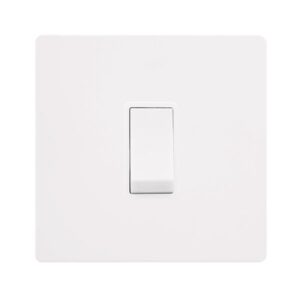 Click Scolmore - Click Definity Complete 10Ax Ingot 1 Gang 2 Way Switch Metal White Cover Plate Polar White Insert (SFMW011PW)