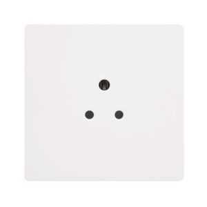 Click Scolmore - Click Definity Complete 2A Round Pin Socket Metal White Cover Plate Polar White Insert (SFMW039PW)
