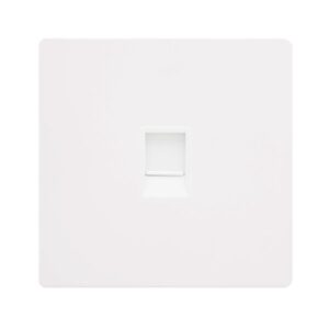 Click Scolmore - Click Definity Complete Single Rj11 (Irish/Us) Outlet Metal White Cover Plate Polar White Insert (SFMW115PW)
