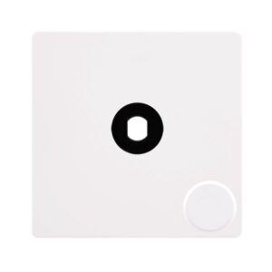 Click Scolmore - Click Definity Complete 1 Gang Unfurnished Dimmer Plate & Knobs Metal White (SFMW141PL)