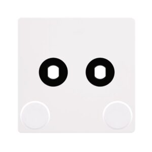 Click Scolmore - Click Definity Complete 2 Gang Unfurnished Dimmer Plate & Knobs Metal White (SFMW142PL)