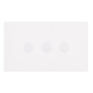 Click Scolmore - Click Definity Complete 3 Gang 2 Way 100W Dimmer Switch Metal White (SFMW163)