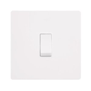 Click Scolmore - Click Definity Complete 20A Double Pole Switch Metal White Cover Plate Polar White Insert (SFMW622PW)