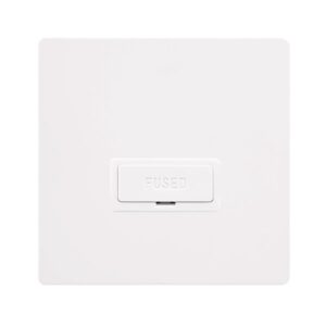 Click Scolmore - Click Definity Complete 13A Fused Connection Unit Metal White Cover Plate Polar White Insert (SFMW650PW)