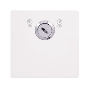 Click Scolmore - Click Definity Complete 20A Double Pole Key Lockable Switch Metal White Cover Plate (SFMW660)