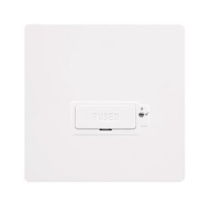Click Scolmore - Click Definity Complete 13A Lockable Fused Connection Unit Metal White Cover Plate Polar White Insert (SFMW850PW)