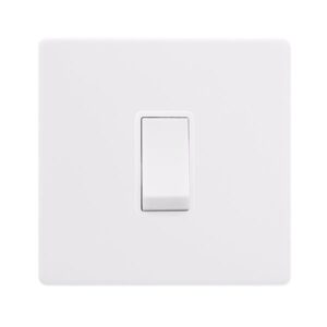 Click Scolmore - Click Definity Complete 10Ax Ingot 1 Gang 2 Way Switch Polar White Cover Plate Polar White Insert (SFPW011PW)