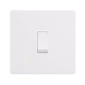 Click Scolmore - Click Definity Complete 20A Double Pole Switch With Flex Outlet Polar White Cover Plate Polar White Insert (SFPW022PW)