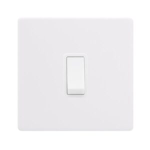 Click Scolmore - Click Definity Complete 10Ax Ingot 1 Gang Intermediate Switch Polar White Cover Plate Polar White Insert (SFPW025PW)
