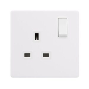 Click Scolmore - Click Definity Complete 13A Ingot 1 Gang Dp Switched Socket Polar White Cover Plate Polar White Insert (SFPW035PW)