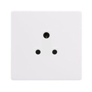 Click Scolmore - Click Definity Complete 5A Round Pin Socket Polar White Cover Plate Polar White Insert (SFPW038PW)