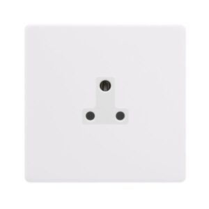 Click Scolmore - Click Definity Complete 2A Round Pin Socket Polar White Cover Plate Polar White Insert (SFPW039PW)
