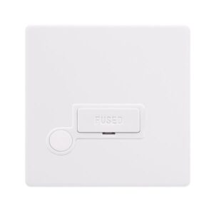 Click Scolmore - Click Definity Complete 13A Fused Connection Unit With Optional Flex Outlet Polar White Cover Plate Polar White Insert (SFPW050PW)