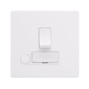 Click Scolmore - Click Definity Complete 13A Switched Fused Connection Unit With Optional Flex Outlet Polar White Cover Plate Polar White Insert (SFPW051PW)