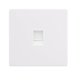Click Scolmore - Click Definity Complete Single Rj11 (Irish/Us) Outlet Polar White Cover Plate Polar White Insert (SFPW115PW)