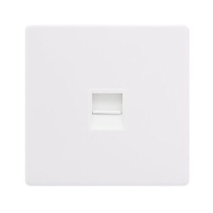Click Scolmore - Click Definity Complete Single Telephone Master Outlet Polar White Cover Plate Polar White Insert (SFPW120PW)