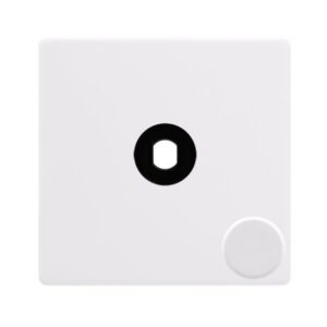 Click Scolmore - Click Definity Complete 1 Gang Unfurnished Dimmer Plate & Knobs Polar White (SFPW141PL)