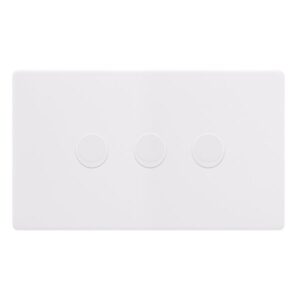 Click Scolmore - Click Definity Complete 3 Gang 2 Way 100W Dimmer Switch Polar White (SFPW163)