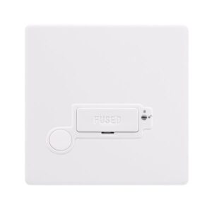 Click Scolmore - Click Definity Complete 13A Lockable Connection Unit With Optional Flex Outlet Polar White Cover Plate Polar White Insert (SFPW250PW)