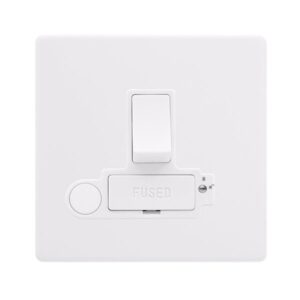 Click Scolmore - Click Definity Complete 13A Switched Lockable Connection Unit With Optional Flex Outlet Polar White Cover Plate Polar White Insert (SFPW251PW)