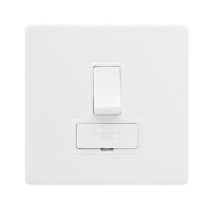 Click Scolmore - Click Definity Complete 13A Switched Fused Connection Unit Polar White Cover Plate Polar White Insert (SFPW651PW)