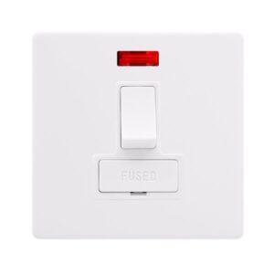 Click Scolmore - Click Definity Complete 13A Switched Fused Connection Unit With Neon Polar White Cover Plate Polar White Insert (SFPW652PW)