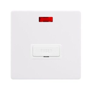 Click Scolmore - Click Definity Complete 13A Fused Connection Unit With Neon Polar White Cover Plate Polar White Insert (SFPW653PW)