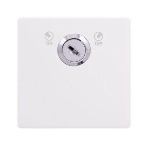 Click Scolmore - Click Definity Complete 20A Double Pole Key Lockable Switch Polar White Cover Plate (SFPW660)