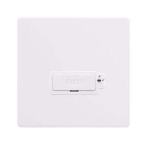 Click Scolmore - Click Definity Complete 13A Lockable Fused Connection Unit Polar White Cover Plate Polar White Insert (SFPW850PW)