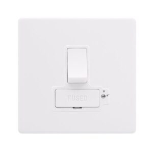 Click Scolmore - Click Definity Complete 13A Lockable Switched Fused Connection Unit Polar White Cover Plate Polar White Insert (SFPW851PW)