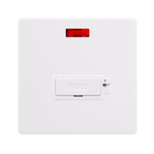 Click Scolmore - Click Definity Complete 13A Lockable Fused Connection Unit With Neon Polar White Cover Plate Polar White Insert (SFPW853PW)