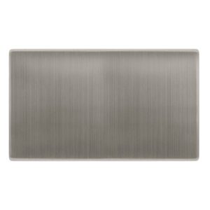 Click Scolmore - Click Definity Complete 2 Gang Blank Plate Stainless Steel Cover Plate (SFSS061)