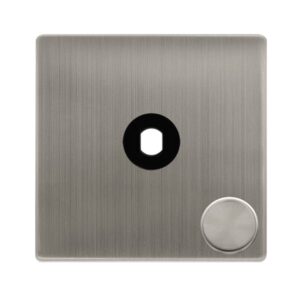 Click Scolmore - Click Definity Complete 1 Gang Unfurnished Dimmer Plate & Knobs Stainless Steel (SFSS141PL)