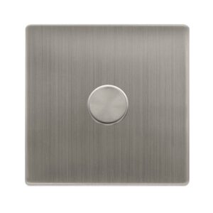 Click Scolmore - Click Definity Complete 1 Gang 2 Way 100W Dimmer Switch Stainless Steel (SFSS161)