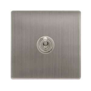 Click Scolmore - Click Definity Complete 10Ax 1 Gang 2 Way Toggle Switch Stainless Steel (SFSS421)